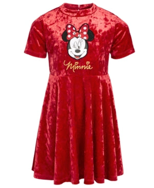 Disney Minnie Mouse Velvet Dress Red, Size 4 Girl
