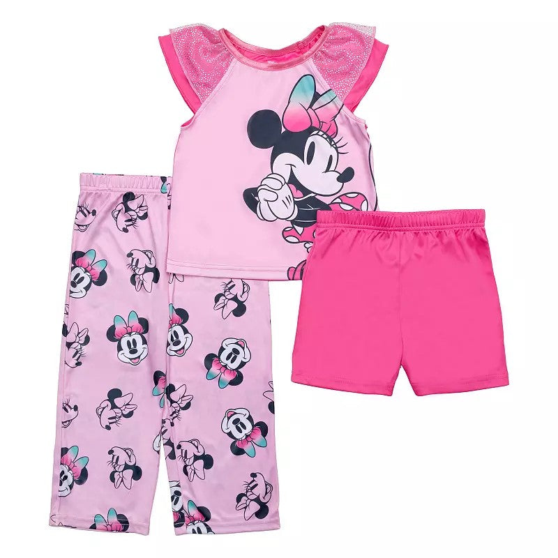 Disney Minnie Mouse 3-Piece Pajama Set, 4T Toddler Girl's