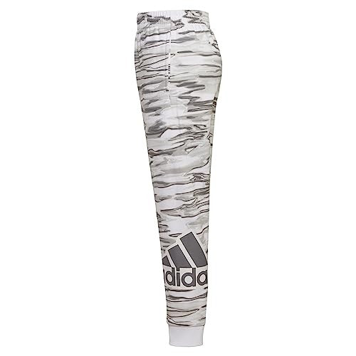 Adidas Boys Fleece Sport Jogger White, Size 4