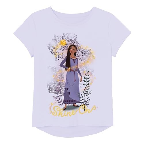Disney Asha & Star Shine Short Sleeve T-Shirt girl, Size 6