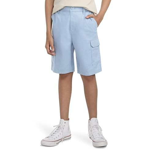 Levi's Medium Faded Denim Pull-On Cargo Shorts boys