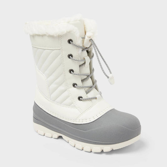 All In Motion Girls Skylar Waterproof Snow Boots Cream 13