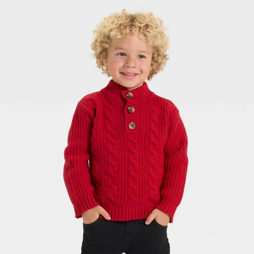 Cat & Jack Toddler Boys' Mockneck Knit Sweater Size  3T
