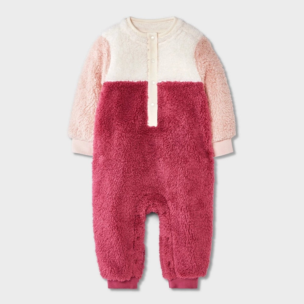 Cat & Jack Baby Girls' Faux Shearling Romper 12M