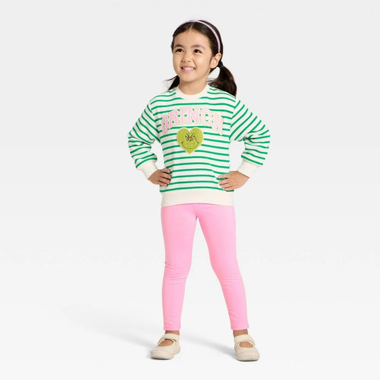 Universal Toddler Girls' 2pc Grinch Christmas Set - Pink/Green 5T