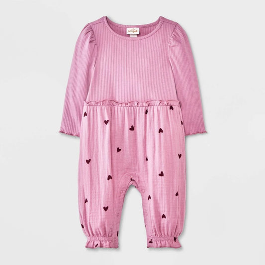 Cat & Jack Baby Girls' Ribbed Romper Pink 18M