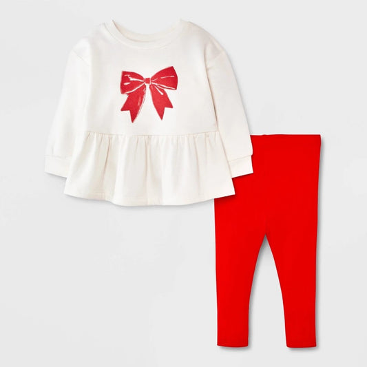 Cat & Jack Baby Girls' 2pc Holiday Fleece Set 18M