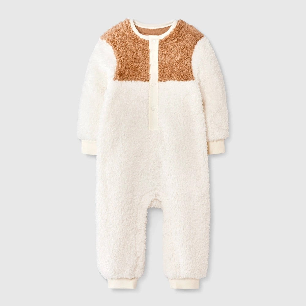 Cat & Jack Baby Winter Snowflake Romper - Cream 0-3M boys