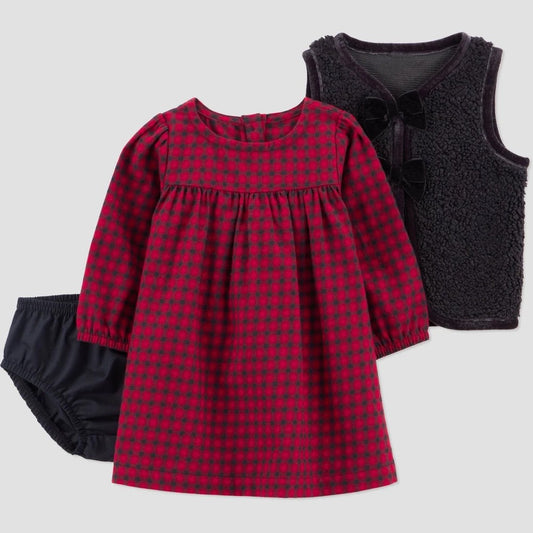 Carter's Baby Girls' 3pc Dress 6M Set