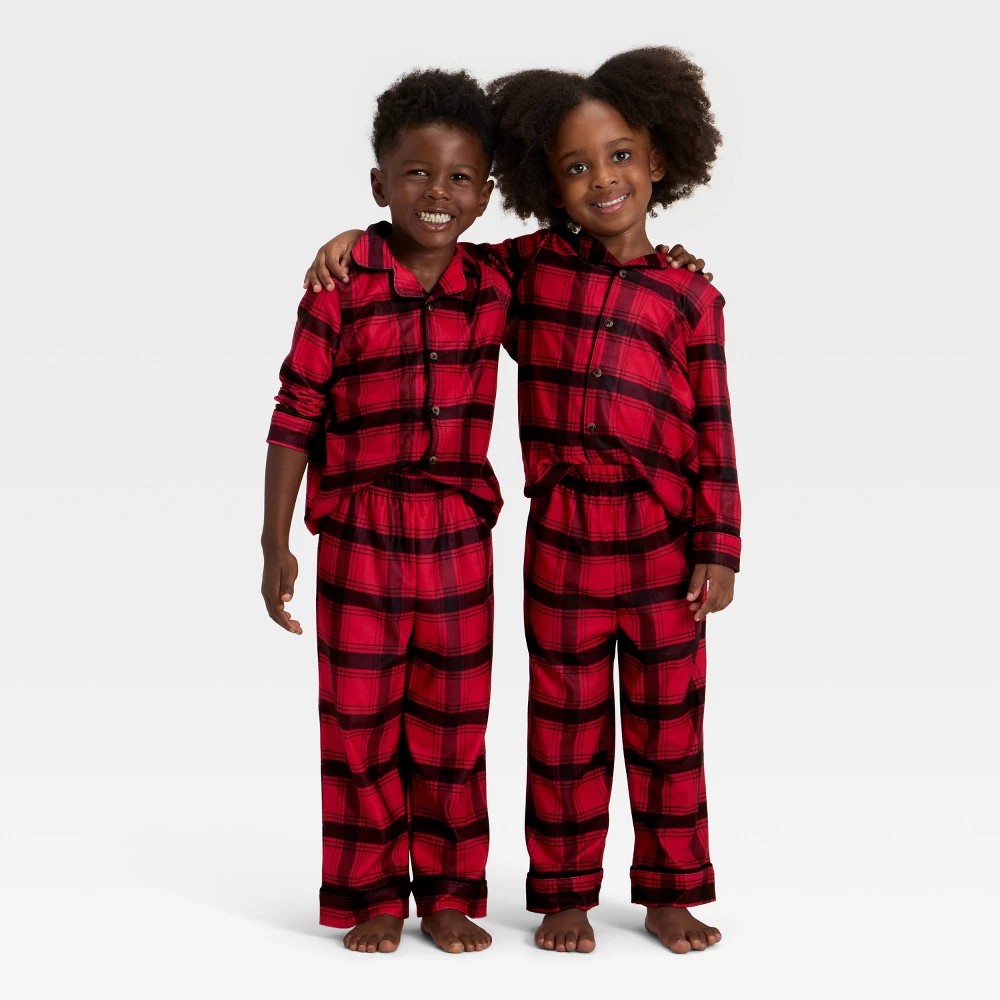 Wondershop Toddler  Boys Plaid Pajama Set Long Sleeve  Size 2T