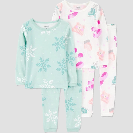Carter's Toddler Girls' 4T 4pc Pajama Set - Multicolor