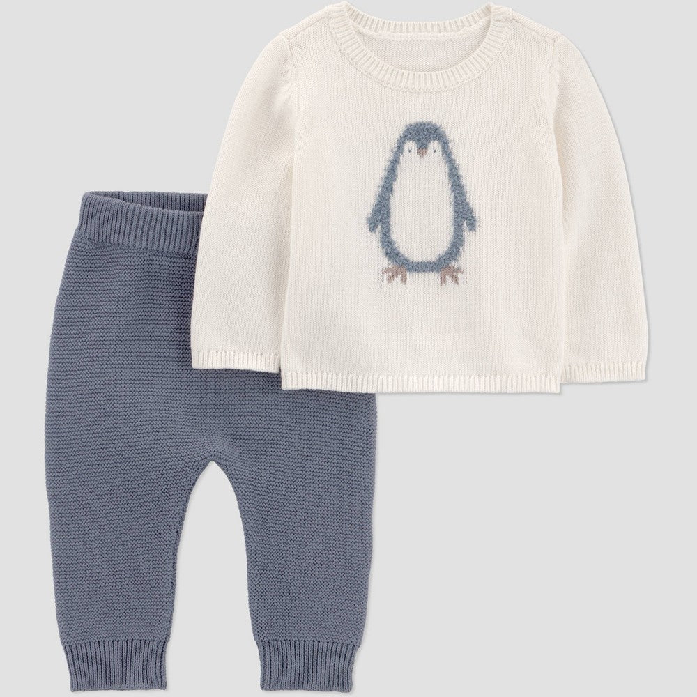 Carter's Baby Boys' 2pc Penguin Sweater Set Newborn