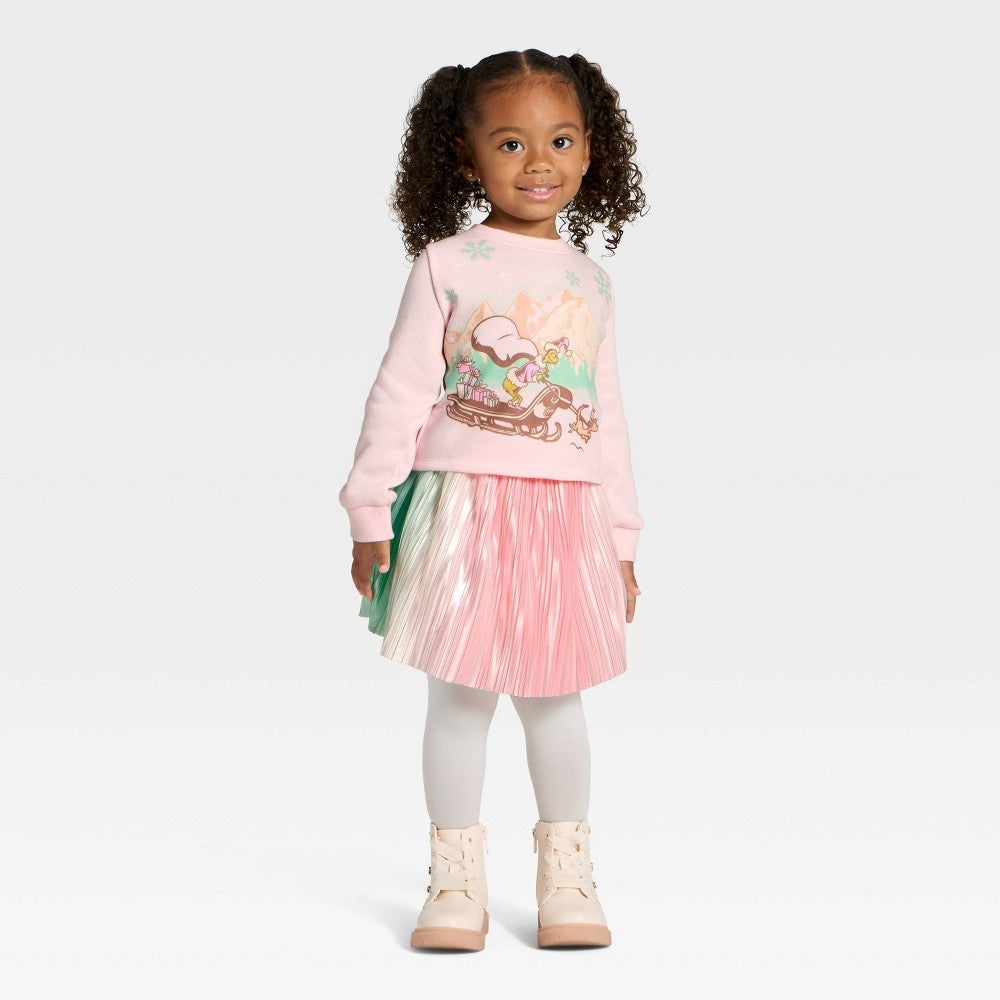 The Grinch Toddler Girls' 2pc Christmas Fleece Set - Pink 4T