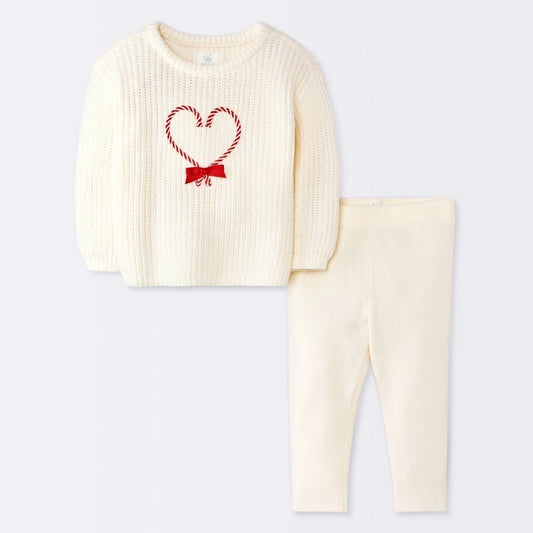 Cloud Island Baby Girls' Christmas Candy Cane Set 6-9M