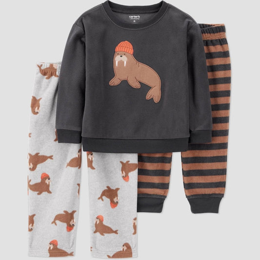 Carter's Toddler Boys' 3pc Walrus Fleece Pajama Set 18M