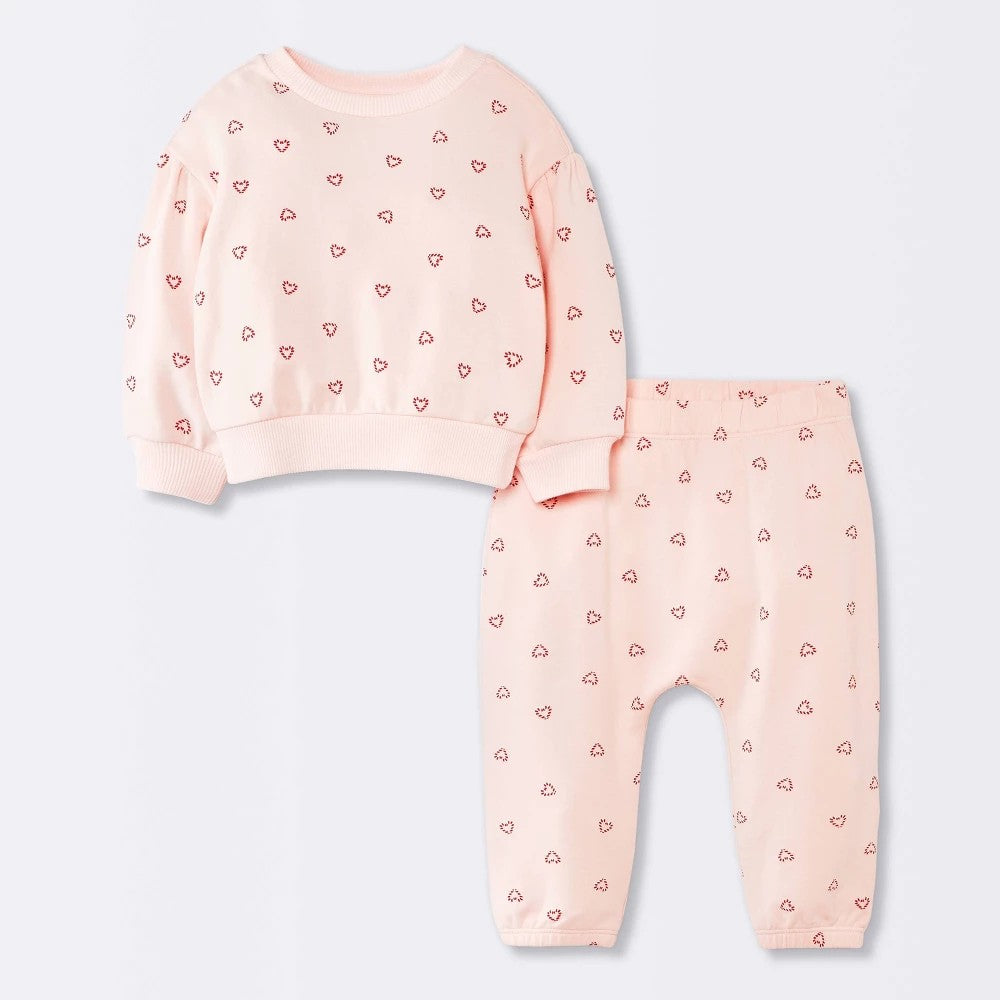 Cloud Island Baby Girls' Christmas Candy Cane Fleece Set - Newborn