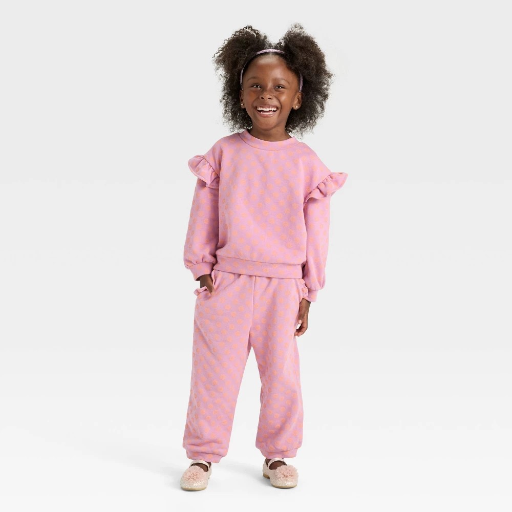 Cat & Jack Toddler Girls' French Terry Set Lilac Size  5T