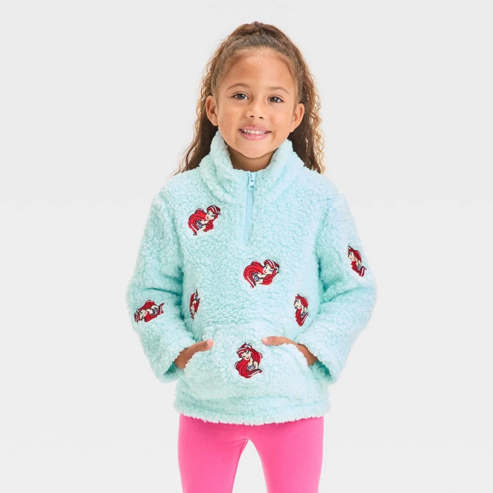 Disney Princess Ariel Fleece Pullover 4T - Light Blue girl