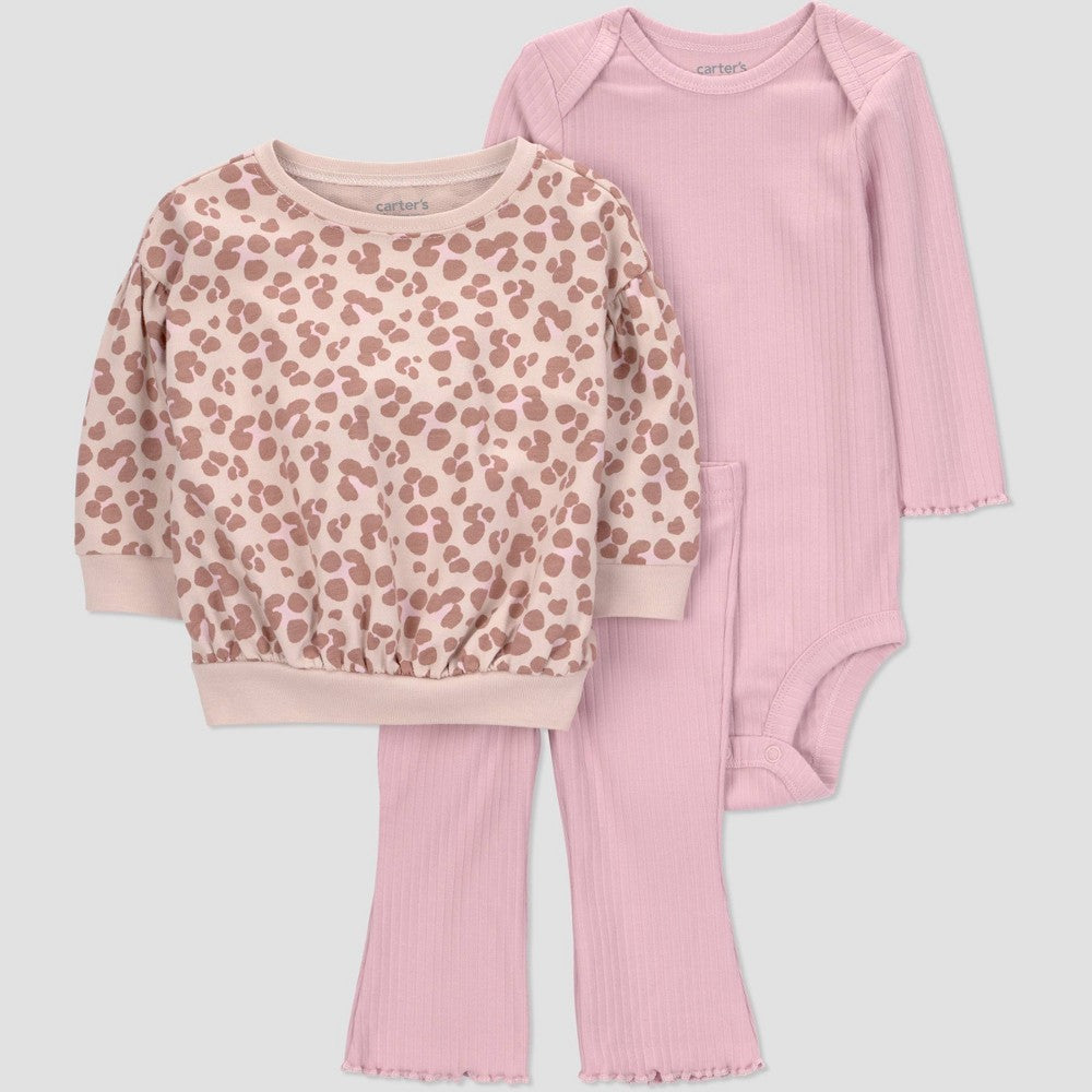 Carter's 3pc Cheetah Baby Set - Pink 6M Girl