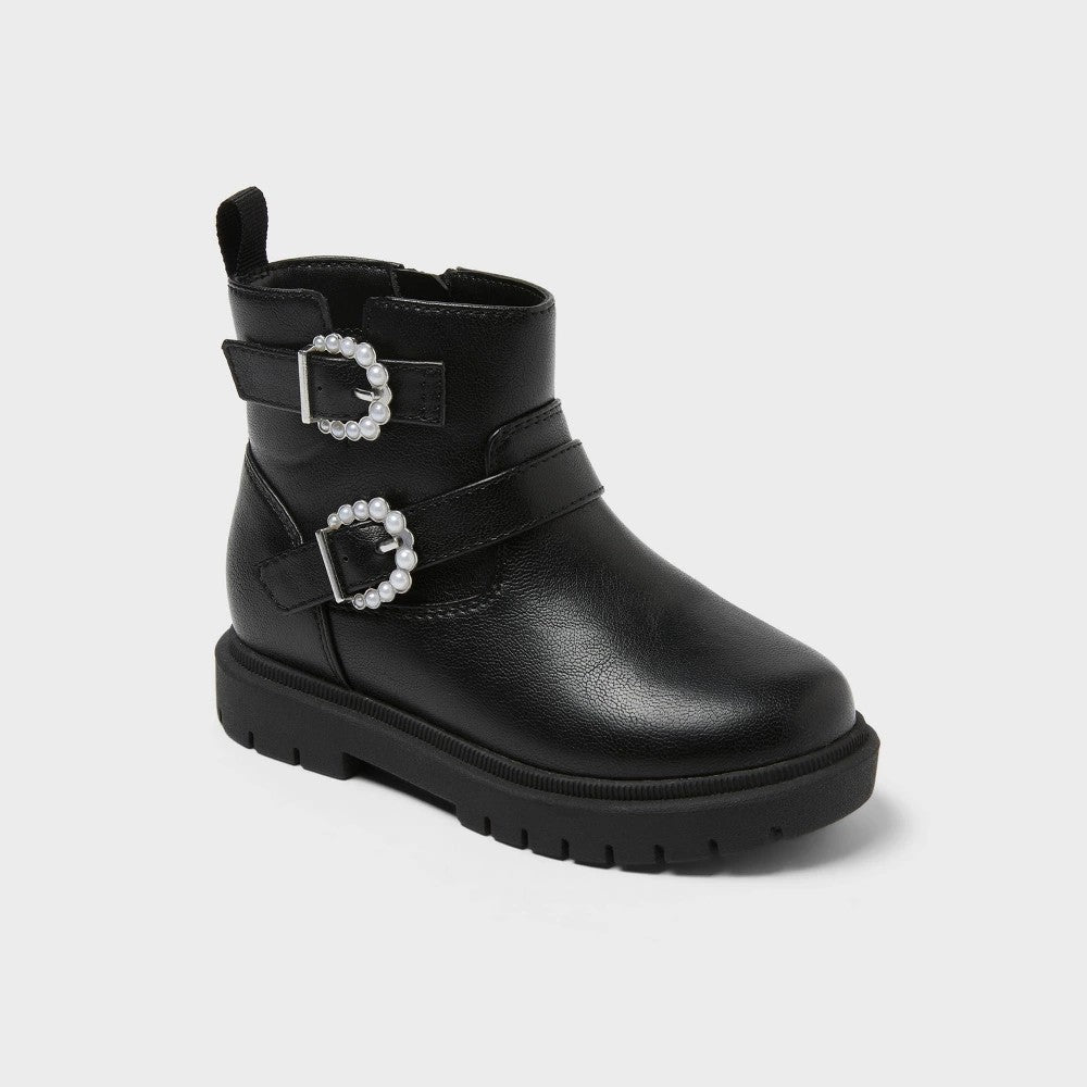 Cat & Jack Toddler Girls' Evie Ankle Boots Black 11T