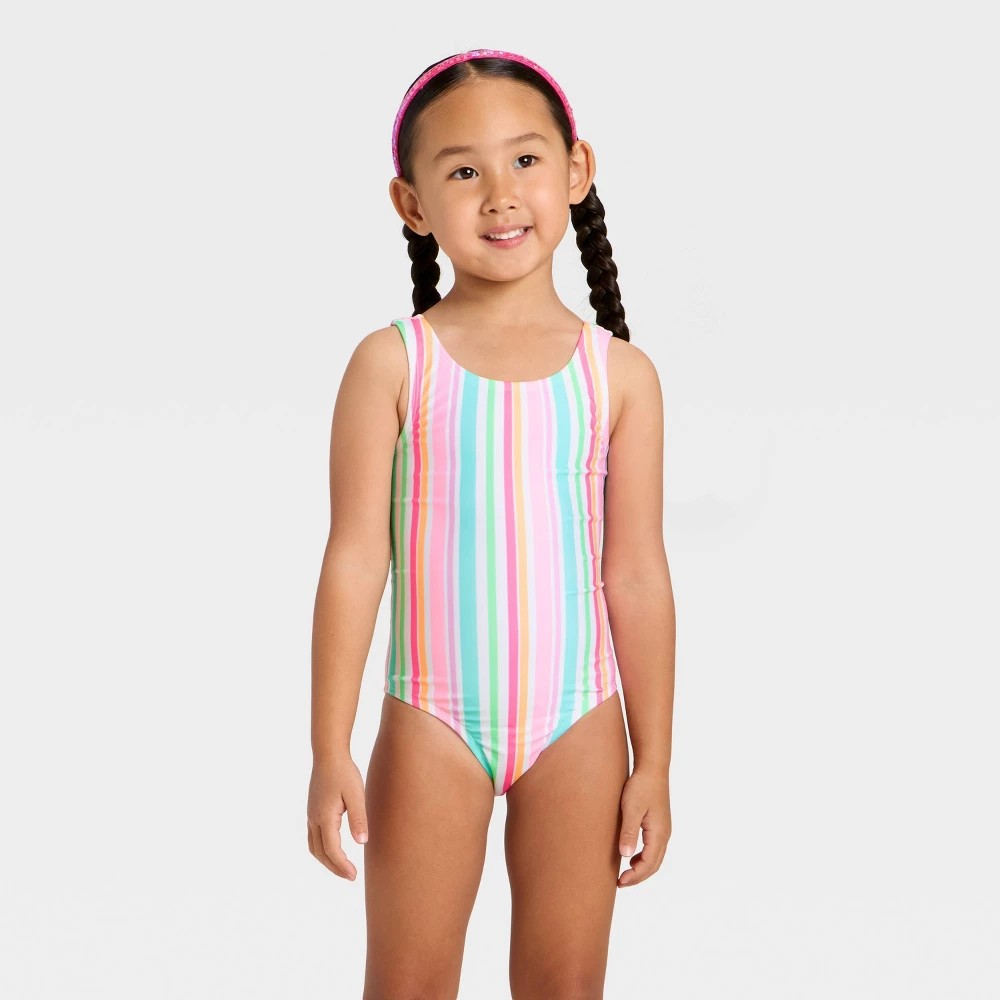 Cat & Jack Toddler Girls' Striped One Piece Swimsuit 18M