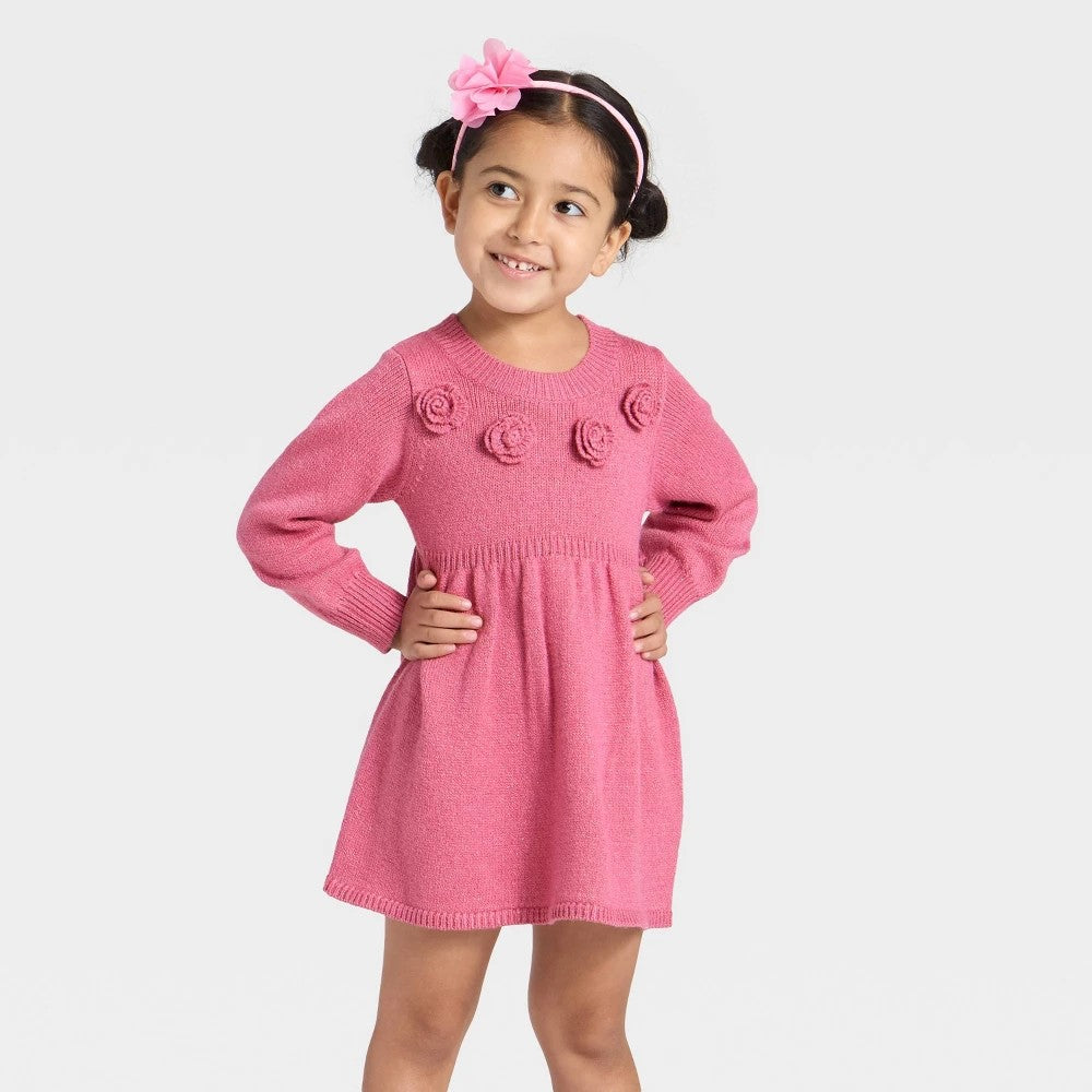 Cat & Jack Toddler Girls' Sweater Dress Rose Pink Size  18M