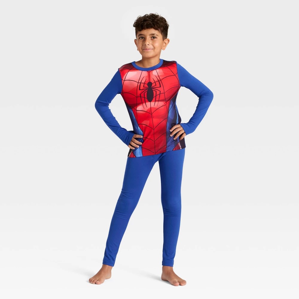 Warm Essentials Spider-Man Thermal Underwear Set - Blue S boys
