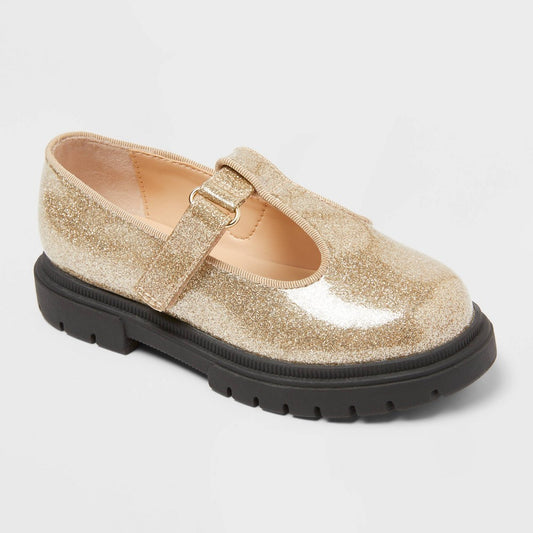 Cat & Jack Toddler Girls' Gold Mary Jane Flats - 8T