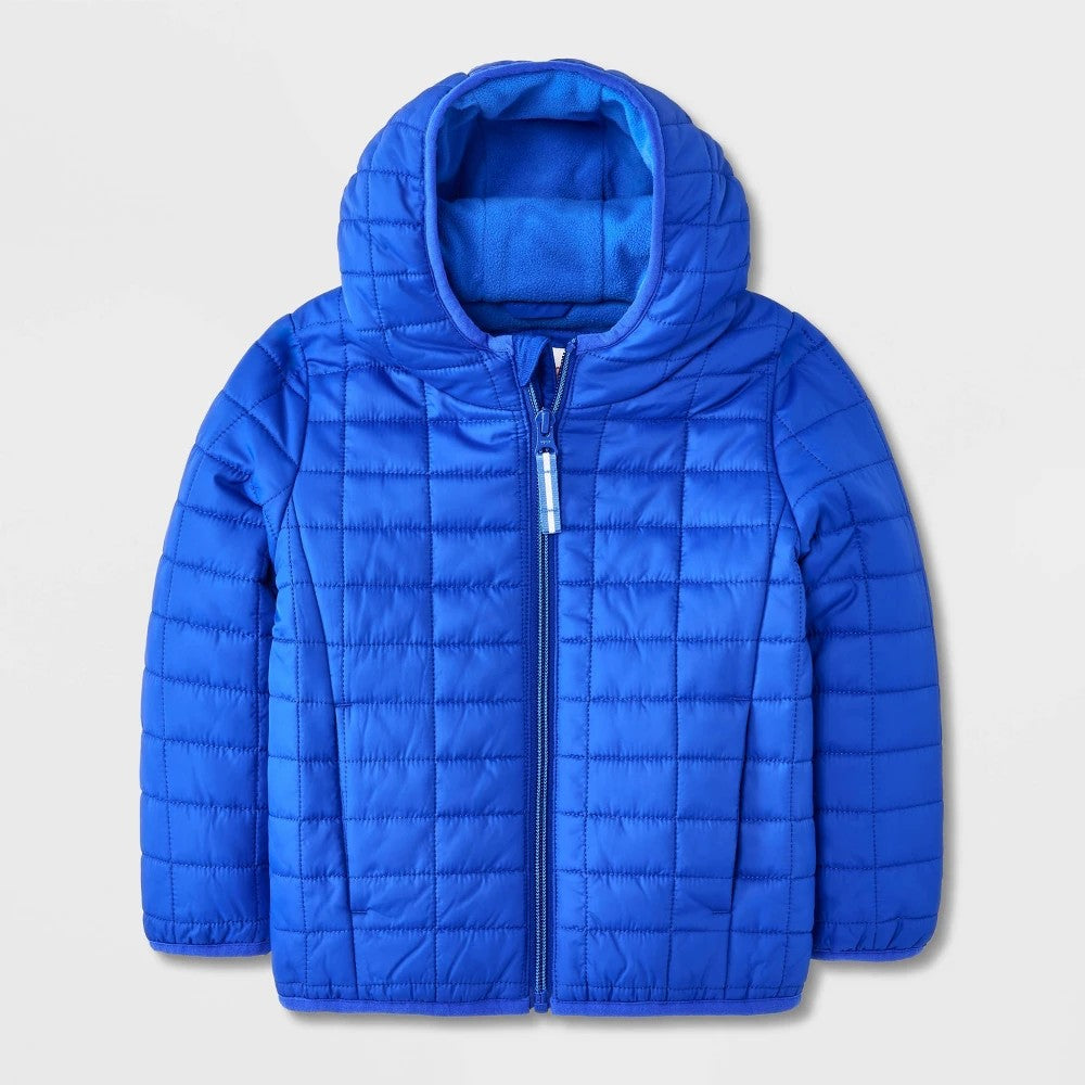Cat & Jack Toddler Boys' Hooded Puffer Jacket Royal Blue 2T