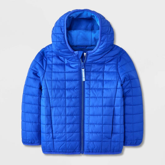 Cat & Jack Toddler Boys' Hooded Puffer Jacket Royal Blue 2T