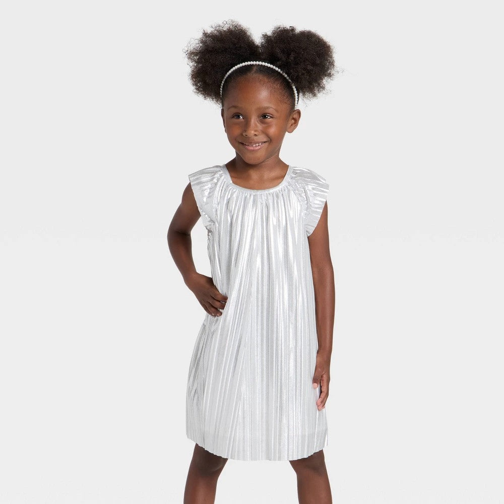 OshKosh B'gosh Toddler Girls' Silver Foil Dress 18M