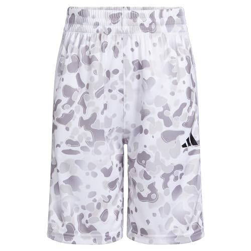 Adidas Boys' AEROREADY Camo Shorts, White/Grey, Size 2T
