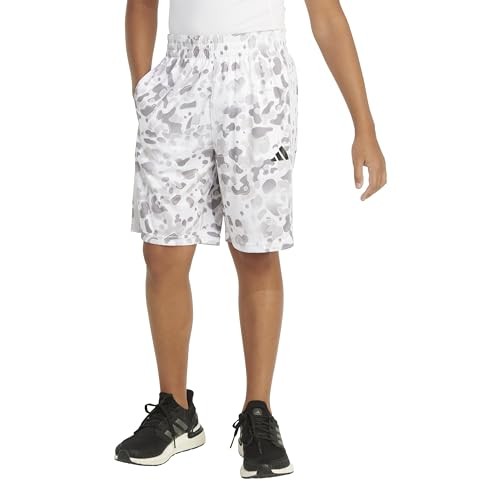 Adidas Boys' AEROREADY Camo Shorts, White/Grey, Size 2T