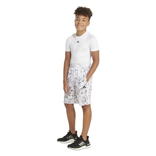 Adidas Boys' AEROREADY Camo Shorts, White/Grey, Size 2T