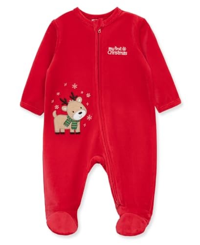 Boys Little Me Christmas Reindeer Holiday Footie, 9 Months