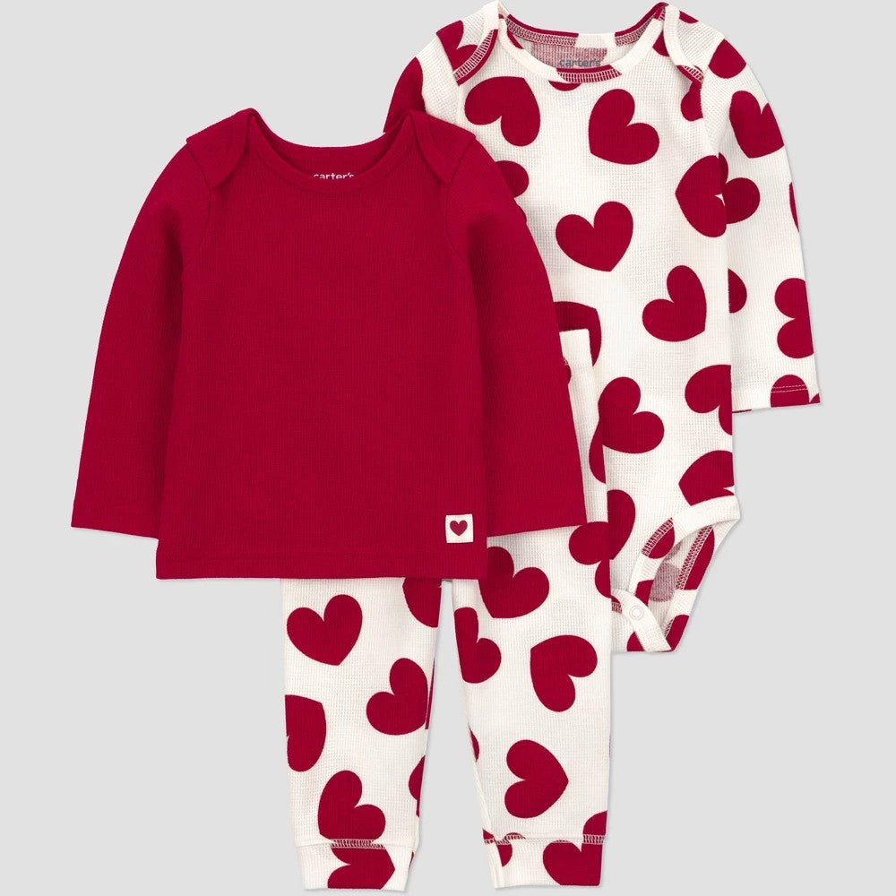 Carter's Baby Boys' 3pc Valentine's Day Outfit - Red 6M