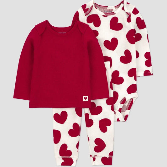 Carter's Baby Boys' 3pc Valentine's Day Outfit - Red 6M