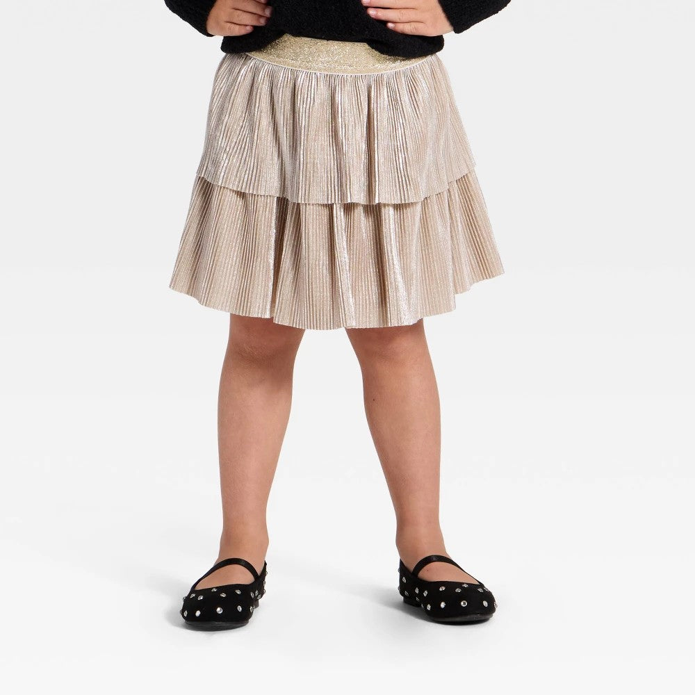 Cat & Jack Toddler Girls' Metallic Gold Skirt 5T
