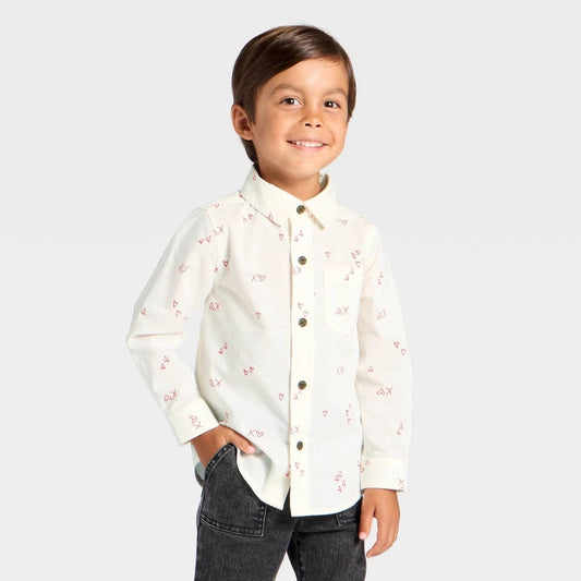 Cat & Jack Toddler Boys' Valentine's Day XO Shirt - 5T