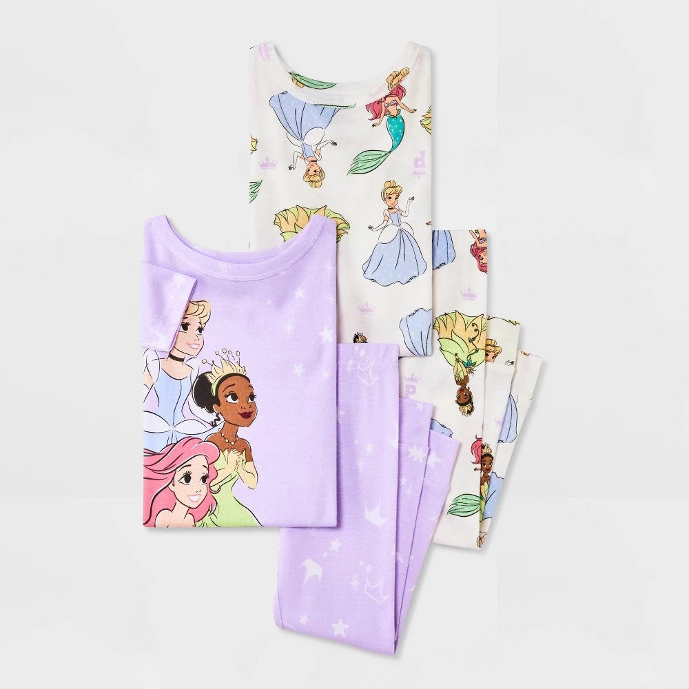 Disney Princess Toddler Girls' 4pc Cotton Pajama Set 18M