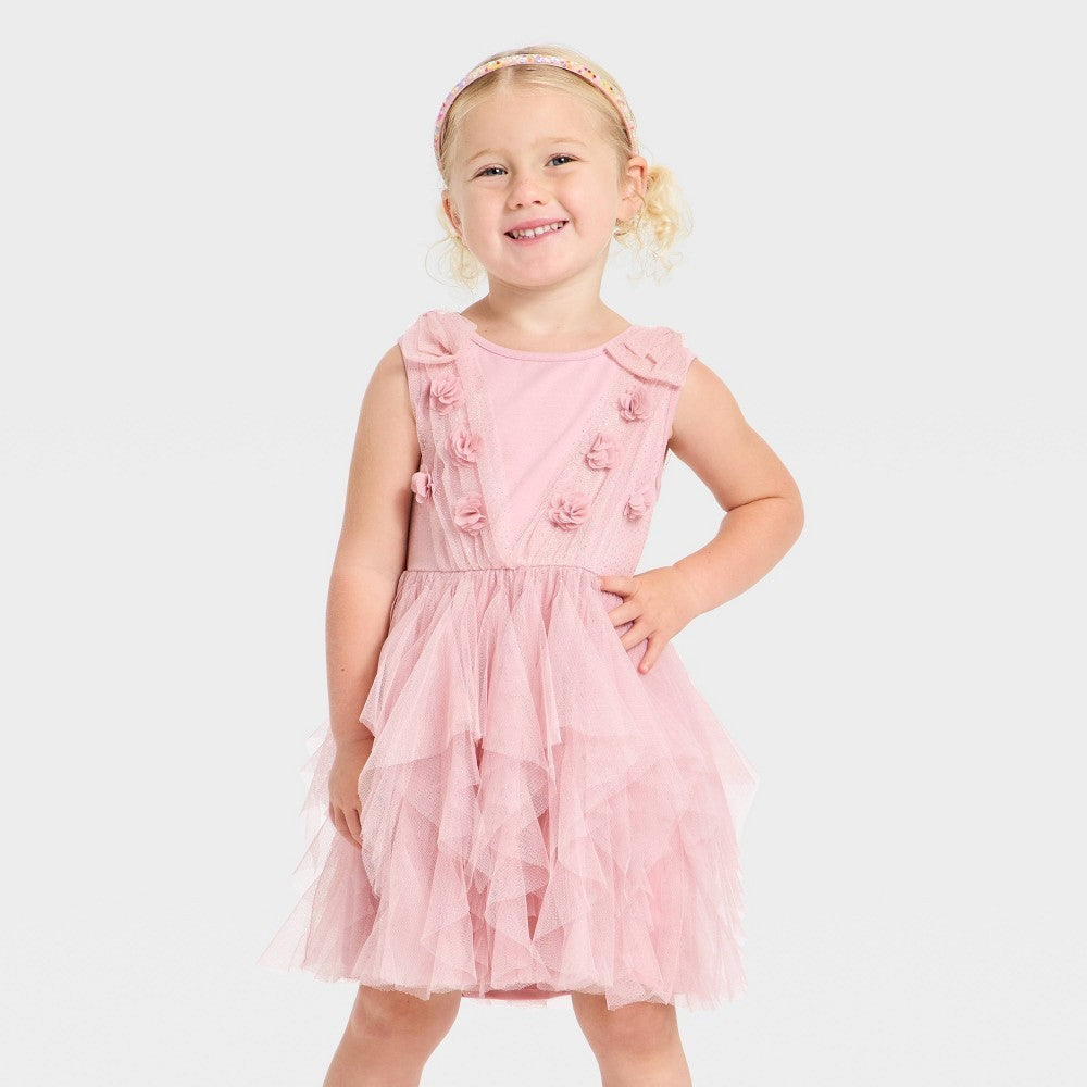 Audrey Camille Toddler Girls' Glitter Tutu Dress Light Pink 12M