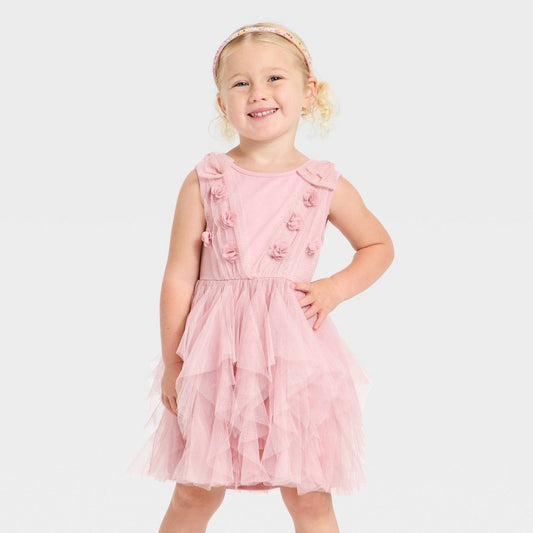 Audrey Camille Toddler Girls' Glitter Tutu Dress Light Pink 12M