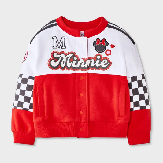Mickey Mouse & Friends Toddler Girls' Racing Fleece Jacket - Red 18M
