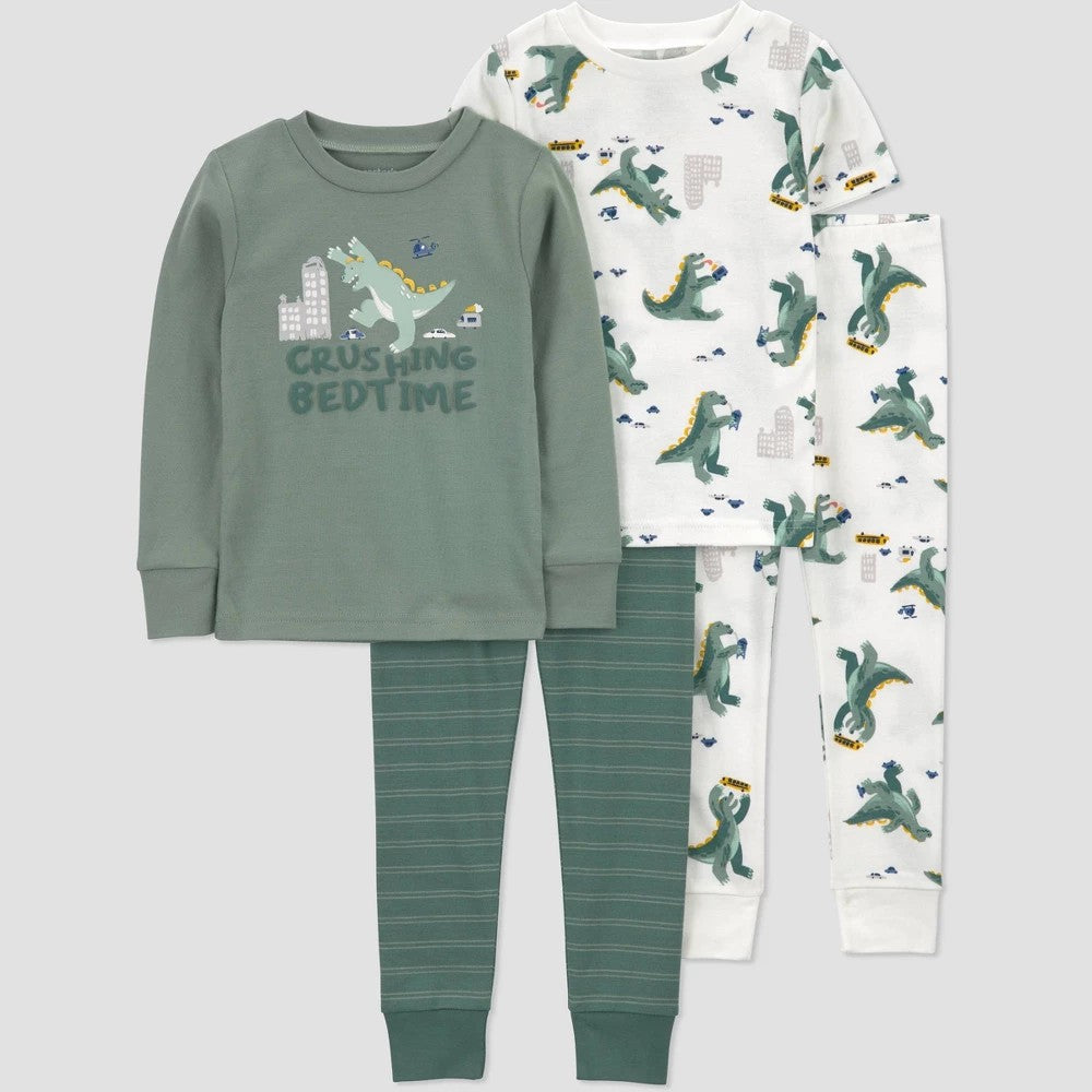 Carter's Just One You Toddler Boys' 4pc Dinosaur Pajamas - 4T