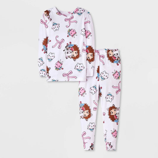 Gabby's Dollhouse Toddler Girls' 2pc Pajama Set - White 2T