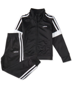 Adidas Baby Boys Tricot Jacket & Jogger Pants Set - Black 24M
