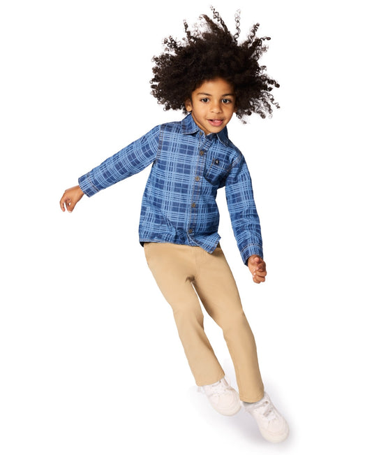 Calvin Klein Boys 2-Piece Denim Shirt and Pants Set, Size 6