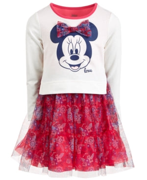 Disney Minnie Mouse Sweatshirt Tutu Dress Ivory, Size 6 girl