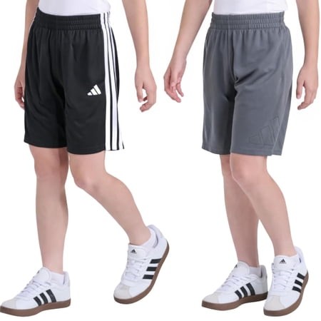 Adidas Youth Boy's Active Shorts Pack of 2, Black/Grey S