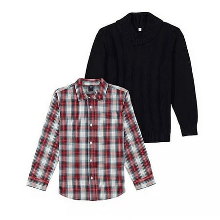 Gap Boys Sweater Shirt Set Black/Red XS